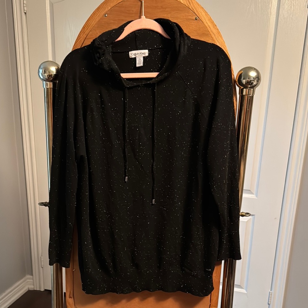 Calvin Klein Black and White Speckled Hoodie